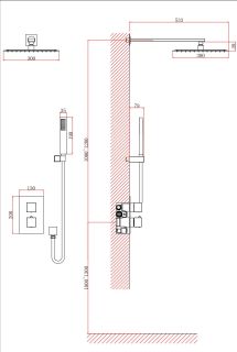 Душевая система DQ Bayern.Liszt DA2515706A04 с термостатом серый графит